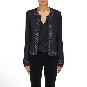L'Agence Devereaux Black Whip Stitch Jacket